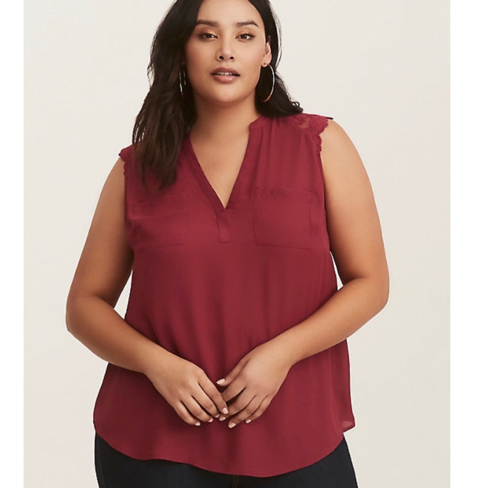 Torrid Harper-berry georgette lace sleeveless 1x